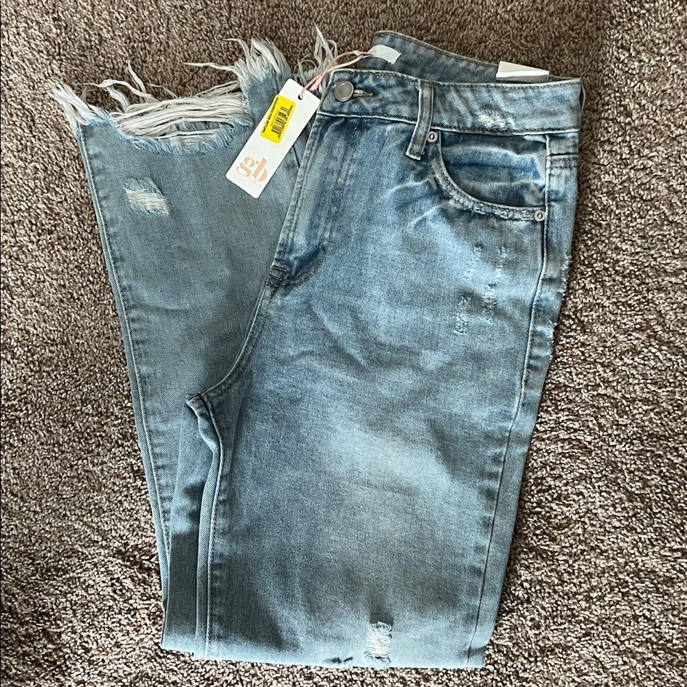 Distressed Blue Jeans- NO STRETCH! 

NWT!